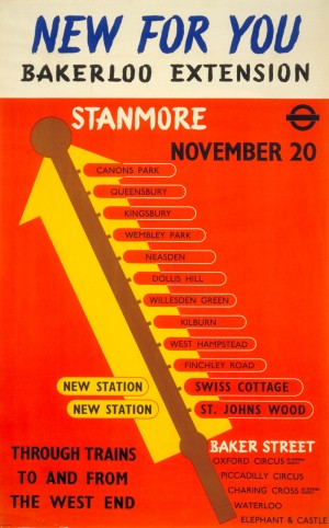 Poster Promoting the Bakerloo Line Extension to Stanmore, 1939